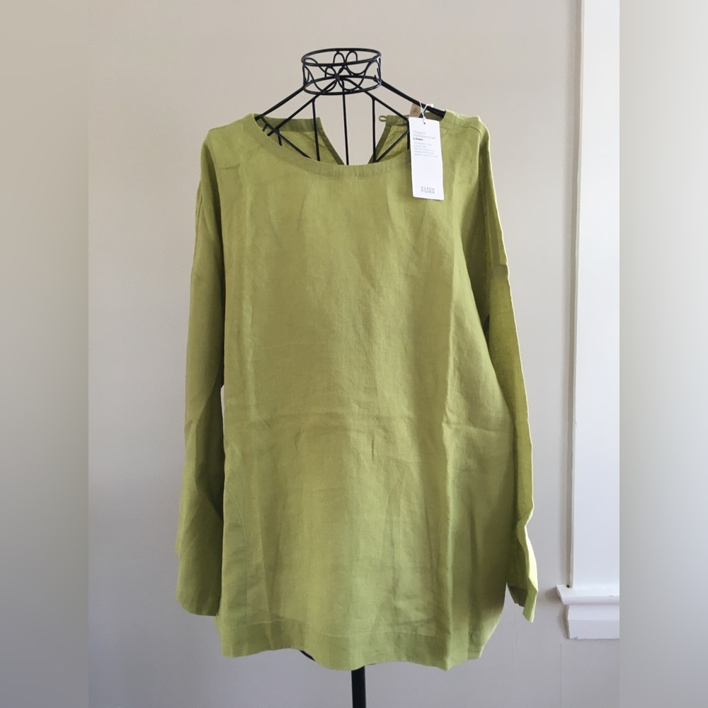 Eileen Fisher Organic Handkerchief Round Neck Box Top